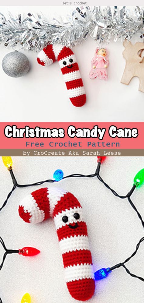 Amigurumi Candy Cane Free Crochet Pattern Arugami Crochet Christmas, Crochet Candy Cane Hat, Christmas Crochet Candy Cane, Crochet Candy Ornaments Free Pattern, Candy Cane Amigurumi, Free Crochet Candy Cane Pattern, Free Candy Cane Crochet Pattern, Crochet Candy Cane Pillow Pattern Free, Crochet Candy Canes Free Pattern