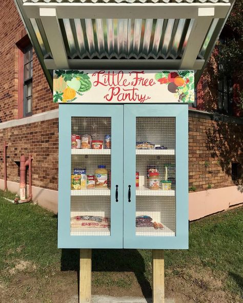 Agricultural Anarchy, Pantry With Fridge, Community Pantry, Blessing Boxes, Community Fridge, Little Free Pantry, Toy Library, Free Pantry, Bread Display