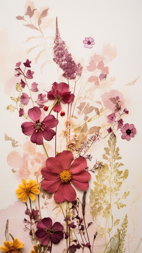 Wildflowers Pressed flower painting pattern | Free Photo Illustration - rawpixel Lilac Flower Wallpaper, Flower Wallpaper Aesthetic, Spring Flowers Wallpaper, Wallpaper Painting, Watercolor Wildflowers, Flower Canvas Art, Fashion Content, Pretty Phone Wallpaper, Spring Wallpaper