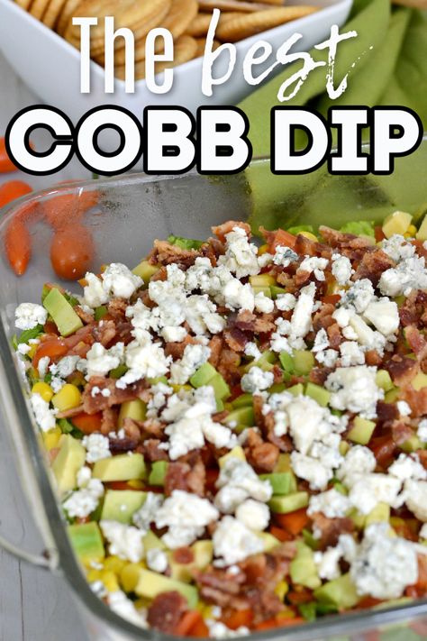 Cobb Dip, Cobb Salad Dip, Salad Dip, Amazing Appetizers, Ham Recipes, Rib Recipes, Pork Chop Recipes, Squash Recipes, Healthy Appetizers