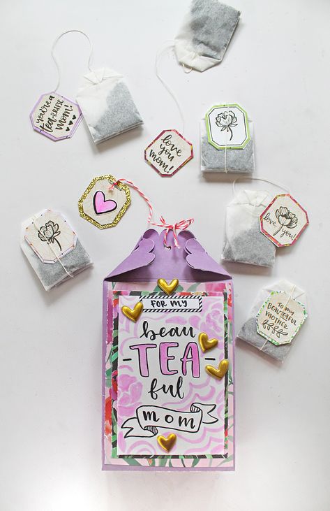 Mothers Day Tea, Diy Tea Bags, Mothersday Gifts Diy, Creative Mother's Day Gifts, Diy Gifts For Mothers, Homemade Mothers Day Gifts, Gift Bags Diy, Diy Gifts For Mom, Tea Diy