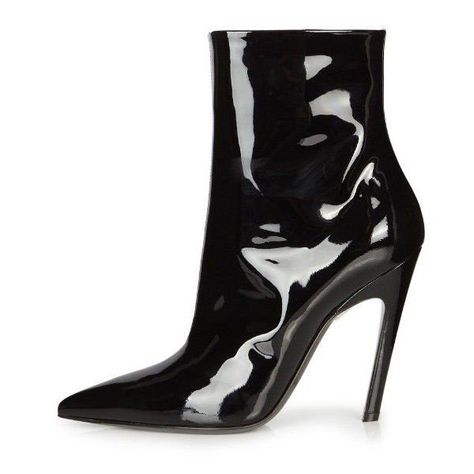 Cat Woman Stiletto Boots Patent Leather Pointy Toe Booties for Big day, Going out | FSJ Black Patent Boots, Shiny Boots, Black Patent Leather Boots, Balenciaga Boots, Black Patent Shoes, Pointy Toe Boots, Black Patent Leather Shoes, Patent Boots, Cat Woman