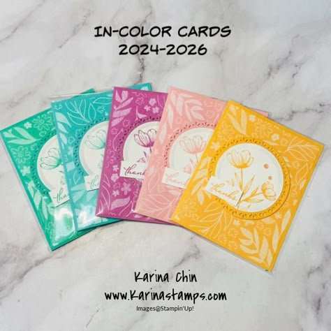 Let's get Crafty and be inspired by the new 2024-2026 In-colors! - Karina Chin, Stampin' Up! Demonstrator Stampin Up 2024-2026 In Color Dsp, 2024-2026 In Colors, Su 2024-2026 In Colors, Stampin Up In Colors 2022-2024 Cards, Color Projects, Easy Greeting Cards, Box Cards, Stampin Up Catalog, Color Club