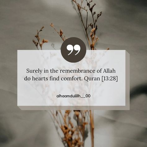 Surely in the remembrance of Allah do hearts find comfort. Quran [13:28] #islam #islamicposts #trending #viral #instagram #explorepage #explore #instagood #motivation #reels #follow #trend #like #photography #fyp #instadaily #followforfollowback #likeforlikes #foryou #trendingreels #trendingnow #photooftheday #reelsinstagram #viralpost #model #insta Viral Post, Trending Now, Quran, Photography, Instagram