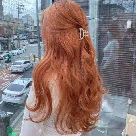 Rosette Orange Hair, Orange Beige Hair, Strawberry Orange Hair, Warm Ginger Hair, Strawberry Ginger Hair, Hair Color For Long Hair, Color For Long Hair, Light Orange Hair, Light Ginger