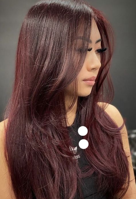 Pelo Color Vino, Dark Burgundy Hair, Ash Blonde Hair Balayage, Cherry Cola Hair, Burgundy Hair Color, Hair Asian, Asian Guy, Rambut Brunette, Wine Red Hair