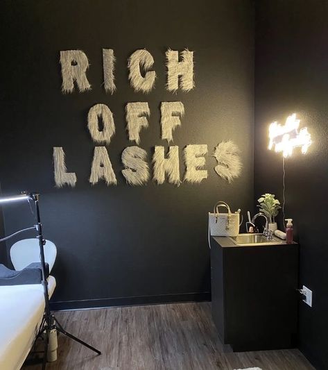 Rich Off Lashes, Lash Room Decor Ideas, Lash Studio Decor, Beauty Shop Decor, Lash Room Ideas, Tech Room, Lash Room Decor, Beauty Room Salon, Esthetician Room Decor