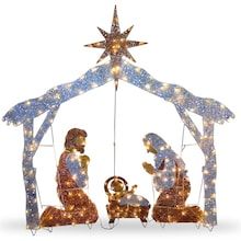 Christmas Decorations Yard, Outdoor Nativity Sets, Fun Christmas Decor, Christmas Decor Outside, Holiday Yard Decorations, Outdoor Christmas Decorations Yard, Outdoor Nativity Scene, Nativity Scene Sets, Christmas Manger