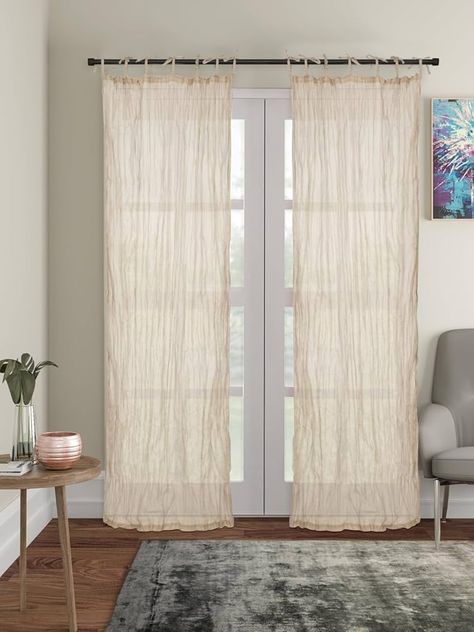 Amazon.com: TARAN LIVING Crinkle Cotton Sheer Curtains 2 Panels Set Light Filtering Rod Pocket Sheer Curtain Set for Door, Window Panel for Bedroom Living Room Curtains - Off White, Door (42"x84") : Home & Kitchen Playroom Kindergarten, Beige Curtains, Living Room Curtains, Crinkle Cotton, Reduce Energy, Sheer Curtain Panels, Room Curtains, Drape Panel, Kitchens And Bedrooms