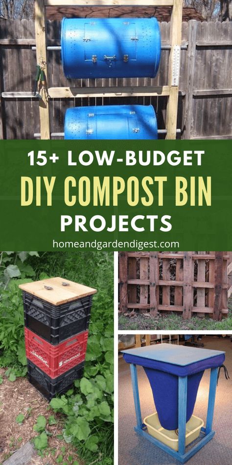 Build A Compost Bin Easy Diy, Make Compost Bin Easy Diy, Simple Diy Compost Bin, Diy Pallet Compost Bin, Pallet Compost Bin Diy Simple, Suburban Farming, Compost Turner, Composting Bin, Garden Hack