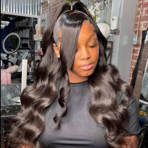 Long Ponytail Hairstyles, Weave Ponytail Hairstyles, Sleek Ponytail Hairstyles, Frontal Wig Hairstyles, Birthday Hairstyles, Wig Styling, Quick Weave Hairstyles, Prom Hairstyles For Long Hair, Slick Hairstyles