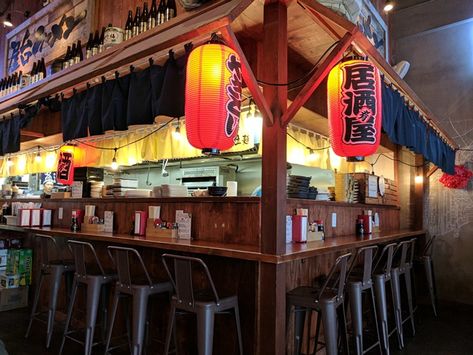 Cyberpunk Noodle Bar, Ramen Stall Design, Ramen Stall, Ramen Store, Ramen House, Street Food Design, Japanese Restaurant Design, Noodle Shop, Japanese Bar