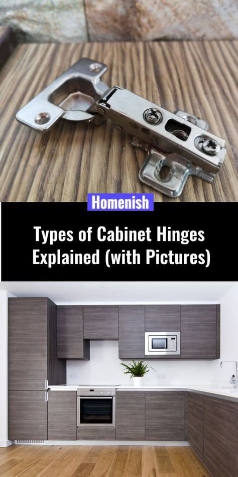 If you’ve ever gone to a hardware store to look for a set of cabinet hinges, you will probably have discovered there are an overwhelming number of choices. To ensure you get the correct hinge for your cabinets, learn about the main types here. Cabinet Hinges Types Of, Flush Cabinet Doors, Types Of Cabinet Doors, Different Types Of Cabinets, Kitchen Remake, Kitchen Hinges, Offset Hinges, Inset Cabinet Doors, Cabinet Building