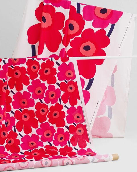 Maija Isola, Marimekko Fabric, Types Of Curtains, How To Make Curtains, Rod Pocket Curtains, Cotton Linen Fabric, Extra Fabric, Fabric Online, Floral Patterns