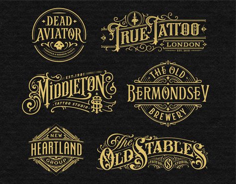 Check out this @Behance project: "Vintage style lettering" https://www.behance.net/gallery/83708557/Vintage-style-lettering Vintage Lettering Design, Vintage Sign Lettering, Vintage Style Logo, Vintage Typography Logo, Victorian Lettering, Vintage Typography Design, Logos Vintage, Vintage Letters, Vintage Logos