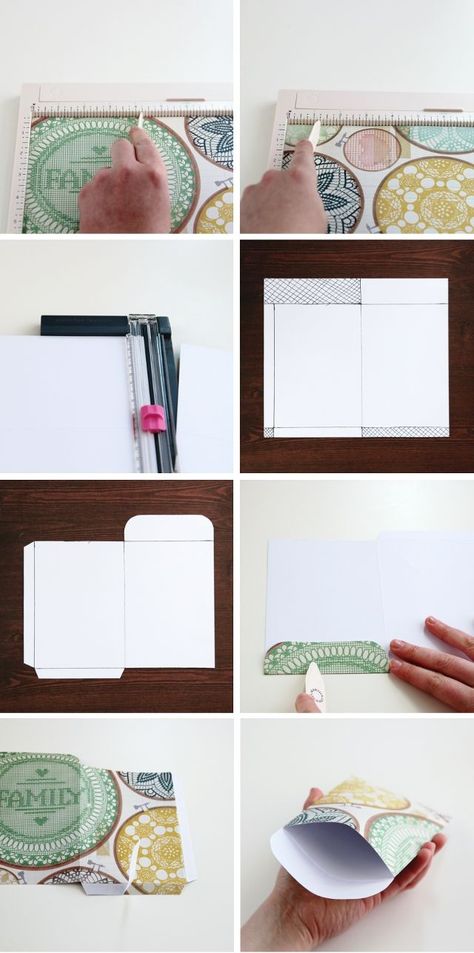 Make An Envelope, Simple Envelope, Travel Book Diy, Diy Scrapbook Paper, Paper Pocket, Pocket Envelopes, Diy Envelope, Crate Paper, Paper Envelopes