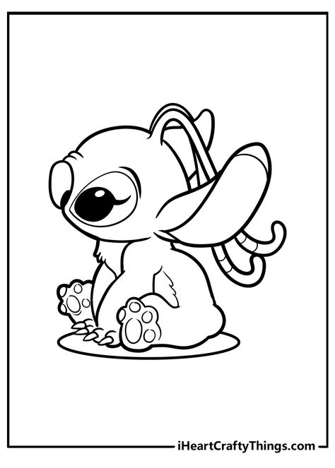 Lilo And Stitch Coloring Pages Angel Stitch Drawing, Lilo And Stitch Stencil, Stitch And Angel Coloring Pages Free Printable, Angel Stitch Tattoo, How To Draw Stitch, Stitch And Angel Drawing, Stitch And Angel Coloring Pages, Lilo And Stitch Crafts, Stitch Coloring Pages Free Printable