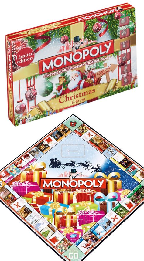 If you love a board game at Christmas then why not grab one of these Monopoly Christmas Edition Board Game's! Monopoly Crafts, Christmas Games Online, Christmas Board Game, Custom Monopoly, Christmas Board Games, Thinking Games, Christmas To Do List, Monopoly Board, Board Game Design