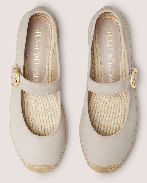 BENNI ESPADRILLE FLAT | Stuart Weitzman White Espadrilles Outfit, Espadrilles Outfit, Andrei Tarkovsky, White Espadrilles, Walking On Sunshine, Cute Flats, Designer Flats, Chic Shoes, Shoe Inspo