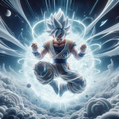 Goku - Dragon Ball Super - Autonomous Ultra Instinct !! #goku #dragonballsuper #illustration #aiartwork #waves Gogeta And Vegito, Goku Wallpaper, Super Saiyan Blue, Galaxy Poster, Goku Vs, Galaxy Background, Goku Super, Goku And Vegeta, Dragon Ball Wallpapers