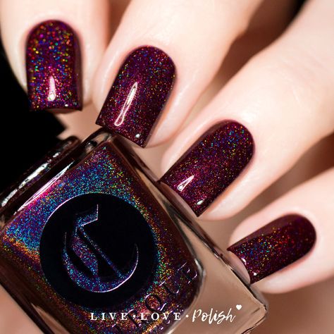 Ambrosia https://www.livelovepolish.com/products/cirque-ambrosia Lights In The Kitchen, Red Holographic, Nails 2016, Cirque Colors, New Nail Polish, Oxblood Red, Holographic Nail Polish, Kitchen Size, Gray Nails