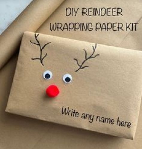 Christmas Basket Gifts Ideas, Christmas Crafts Gifts For Adults, Reindeer Wrapping Ideas, Easy Christmas Gifts For Family, Creative Crafts For Adults Diy Ideas, Crismas Gift Ideas, Diy Christmas Ideas For Gifts, Christmas Diy Wrapping, Christmas Wrapping Ideas For Kids