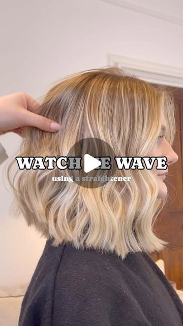 2.3M views · 50K likes | PRO HAIR HACKS, TIPS & TUTORIALS on Instagram: "waves on short hair 😱OBSESSED 

Using the brand new @ghdhair chronos styler. Look how effortless these waves are! It’s the easiest styler I’ve ever curled with it’s defo a new favourite 

Who needs a full tutorial on this 

#flatironcurls #hairtutorial #bobhaircut #hairwaves #btconeshot2024
+_ stylingvideo" Loose Waves Short Hair Tutorial, How To Use A Waver Iron On Short Hair, Loose Beach Waves Short Hair, Short Hair Waves Wedding, Curling Short Hair With Wand, Air Wrap Short Hair, Short Hair Curls Hairstyles, Bob Loose Curls, Short Hair Crimped Waves