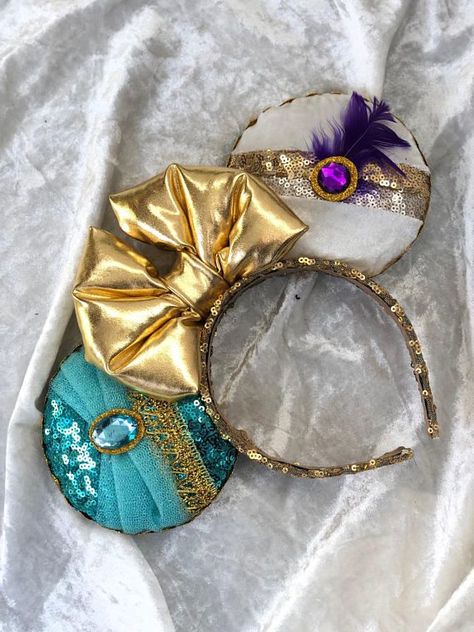 Orejitas Yasmín 7. Jasmine Ears, Diy Mickey Mouse Ears, Jasmine And Aladdin, Ear Ideas, Disney Ears Headband, Diy Disney Ears, Disneyland Ears, Diy Mickey Ears, Disney Mouse Ears