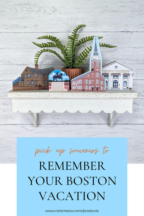 Decorate a corner in your home with wooden replica souvenirs of Boston, Massachusetts. There are plenty of local buildings and scenes to pick from. Decorate A Corner, Boston Vacation, Shelf Sitters, Boston Massachusetts, Cats Meow, American History, Massachusetts, In Time, Boston