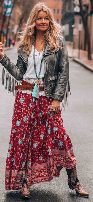 Linda V Wright, Stile Hippie Chic, Boho Fall Outfits, Look Hippie Chic, Stile Boho Chic, Look Boho Chic, Skirt Diy, Mode Tips, Fest Outfits