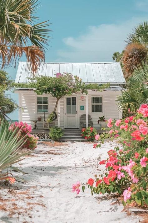 Small Beach Houses Exterior, Whimsical Beach House, Small Beach House Exterior, Beach Houses Exterior, Beach Cottages Exterior, Hawaii Room, Victorian Beach House, Seaside Gardens, Small Beach Cottages