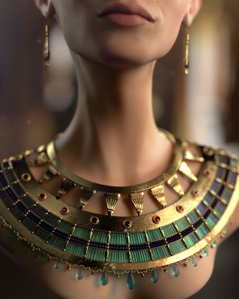 ArtStation - Nefertiti, Alexia Rubod Pearl Clothes, Jewelry To Sell, Egyptian Collar, Egyptian Party, Jamini Roy, Egyptian Accessories, Egypt Jewelry, Ancient Egyptian Jewelry, Egyptian Fashion