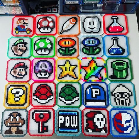 Perler Coasters, Hama Beads Coasters, Perler Bead Mario, Hama Art, Nes Controller, Perler Creations, Pixel Beads, Melty Bead Patterns, Easy Perler Beads Ideas