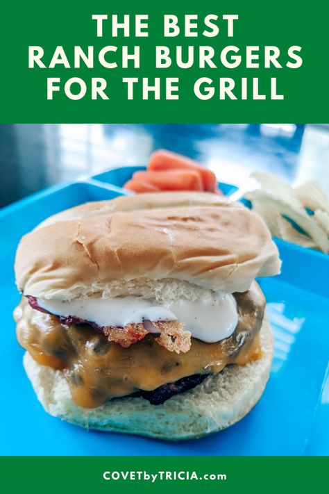 Ranch Burgers Hidden Valley Recipe, Hidden Valley Ranch Burgers, Ranch Hamburger Recipes, Ranch Burgers Hidden Valley, Hidden Valley Ranch Recipes, Hidden Valley Recipes, Ranch Dressing Chicken, Ranch Party, Ranch Seasoning Recipes