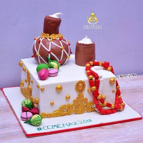 Igbo Traditional Cake Designs, Igbo Wedding Cake, Igbo Traditional Wedding Cake, Traditional Wedding Cakes In Nigeria, Traditional Cakes Wedding African, Nigerian Traditional Wedding Cake, Mallorca Bread, Cake Samples, African Wedding Cakes