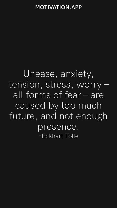 Scared Quotes, Eckhart Tolle Quotes, Fear Quotes, Radical Acceptance, Building Strength, Motivation App, Wise Words Quotes, Eckhart Tolle, Personal Quotes