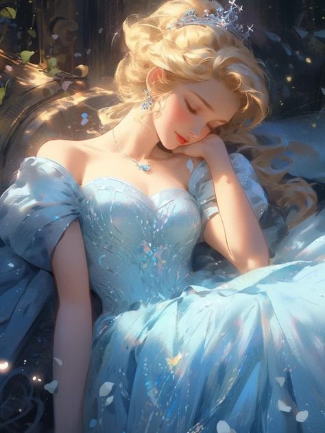 Cinderella Digital Art, Blonde Princess Art, Cinderella Fanart, Cinderella Anime, Cinderella Aesthetic, Anime Show, Disney Princess Artwork, Boho Art Drawings, Princess Drawings