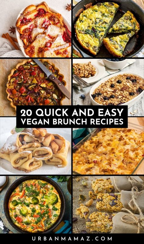 Looking for quick and easy vegan brunch recipes? Check out this ultimate list of 20 delicious vegan recipes that are easy to make! Easy Vegan Brunch Recipes, Vegan Brunch Food, Vegan Brunch Ideas For A Crowd, Easy Vegan Brunch, Vegan Brunch Ideas, Vegetarian Brunch Recipes, Quick Vegan Breakfast, Vegan Brunch Recipes, Vegetarian Brunch