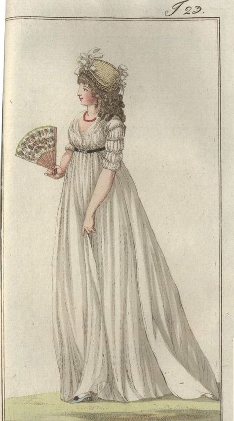 1796 Journal des Luxus und der Moden: 1790s Fashion, Chateau De Malmaison, Regency Clothing, Historical Hats, Regency Gown, Regency Era Fashion, Jane Austin, 1800s Fashion, Regency Dress