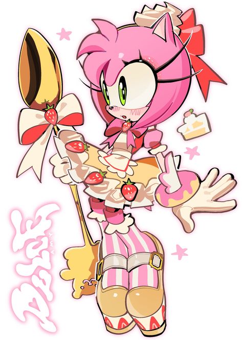 Amy Rose Outfits, Amy Rose Wallpaper, Amy Rose Fanart, Amy Rose Hedgehog, Gacha Body, Cream Sonic, Rose Ideas, Silly Art, Amy The Hedgehog