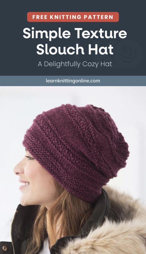 Knitting Pattern For Hats For Women, Slouchy Hat Knitting Pattern Free Slouch Beanie, Women’s Knit Hat Pattern, Knit Slouchy Hat Pattern Free Slouch Beanie, Simple Beanie Knitting Pattern, Knitted Slouchy Hat, Slouchy Knit Beanie, Slouch Hat Pattern Free, Yarn Hobbies