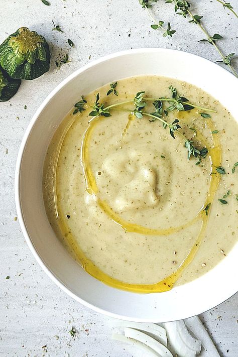 Zucchini Potato Soup, Blended Soup Recipes, Creamy Zucchini Soup, Lasagne Soup, Creamy Zucchini, Zucchini Soup, Vegan Cream Cheese, Savory Soups, Creamy Soup