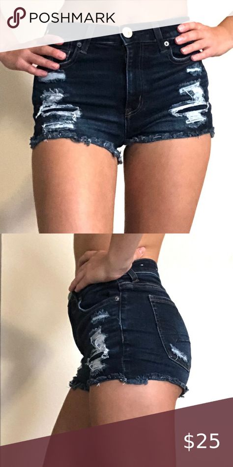 American Eagle jean shorts Dark Wash Jean Shorts, American Eagle Jean Shorts, American Eagle Jeans, Dark Wash Jeans, Black Denim Shorts, A Couple, Jean Shorts, American Eagle Outfitters, American Eagle