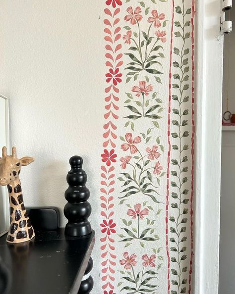 Greek Inspired Bedroom Decor, Decorative Furniture Painting, Riley Sheehey, Koti Diy, Stencil Wall, Hand Painted Wallpaper, Act Of Kindness, Hand Painted Walls, Dream House Decor