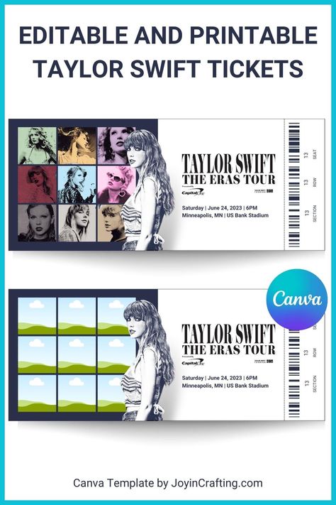 Printable Taylor Swift The Eras Tour Tickets Fun Taylor Swift, Taylor Swift Birthday Invitations, Taylor Swift Cake, Concert Ticket Template, Taylor Swift Tickets, Taylor Swift Birthday Party Ideas, Birthday Nail, Taylor Swif, Taylor Swift Party