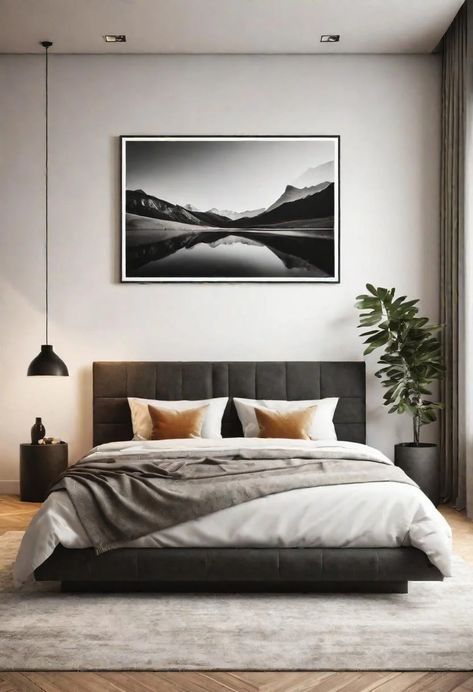 21 Serene minimalist bedroom Ideas for 2024 11 Small Flat Bedroom Ideas, Cozy Bedroom Ideas For Men, Men Bedroom Art, Light Masculine Bedroom, Bed Ideas For Men, Men’s One Bedroom Apartment, Bedroom For Men Ideas, Bedroom For Men, Bedroom Design For Men