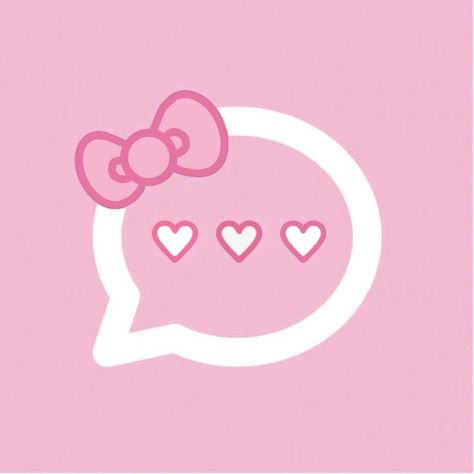 Pinterest Icon Cute, Icon Pictures For Apps, Hello Kitty Messages Icon, Hello Kitty Iphone Icons, Pinterest Logo Aesthetic, Hello Kitty Phone Layout, Youtube Pink Icon, Phone App Icon Aesthetic, Pink Messages Icon