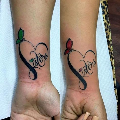 A Tattoo Collection Dedicated To My Sister! Sister Heart Tattoos, Unique Sister Tattoos, Cute Sister Tattoos, Sister Tattoo Designs, Tattoos Pinterest, Sisters Tattoo, Matching Sister Tattoos, Sibling Tattoos, Bff Tattoos