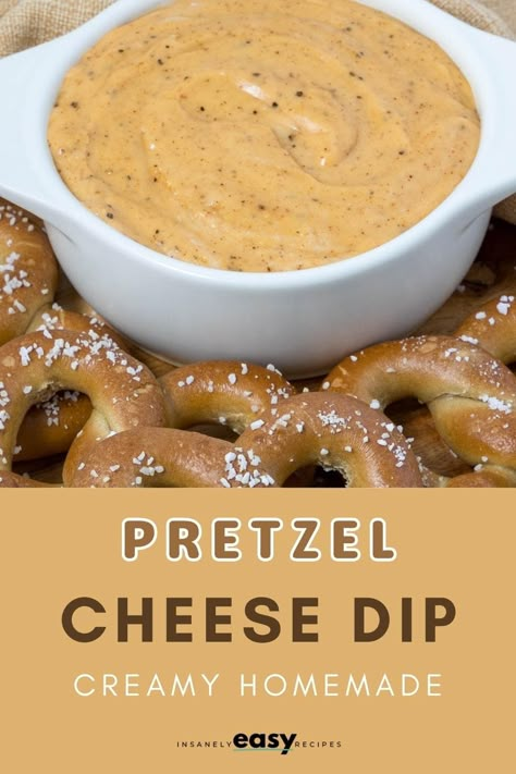 Perfectly creamy and cheesy, this easy-to-make pretzel dip is a must-try for your next snack, party, or cozy movie night on the couch. Cheese Dip For Soft Pretzels, Cheese Dip For Pretzels, Pretzel Cheese Dip, Creamy Cheese Dip, Dip For Pretzels, Pretzel Dip Recipes, Homemade Pretzels Recipe, Easy Cheese Dip, Pub Cheese