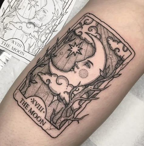 Sun & Moon tarot cards by Loren Crawley, an artist at Heartbreak Social Club in Dublin, Ireland. Luna Tattoo, Tarot Tattoo, Tarot Card Tattoo, Card Tattoo Designs, Witch Tattoo, Omerta Tattoo, Moon Tattoo Designs, Sun Tattoos, B Tattoo